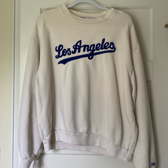 Madhappy Tops - MadHappy LA Dodgers collaboration size M crewneck sweatshirt cream and blue